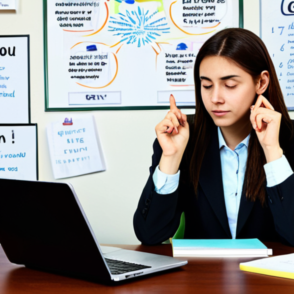 Vision & Goal Setting**
"A young woman in a fully clothed, modest professional outfit, studying diligently at a bright desk covered in books and notes, laptop displaying a roadmap graphic, surrounded by inspirational quotes on the wall. Focus on determined expression, perfect anatomy, natural proportions, well-formed hands, proper finger count, safe for work, appropriate content, family-friendly, professional."
**