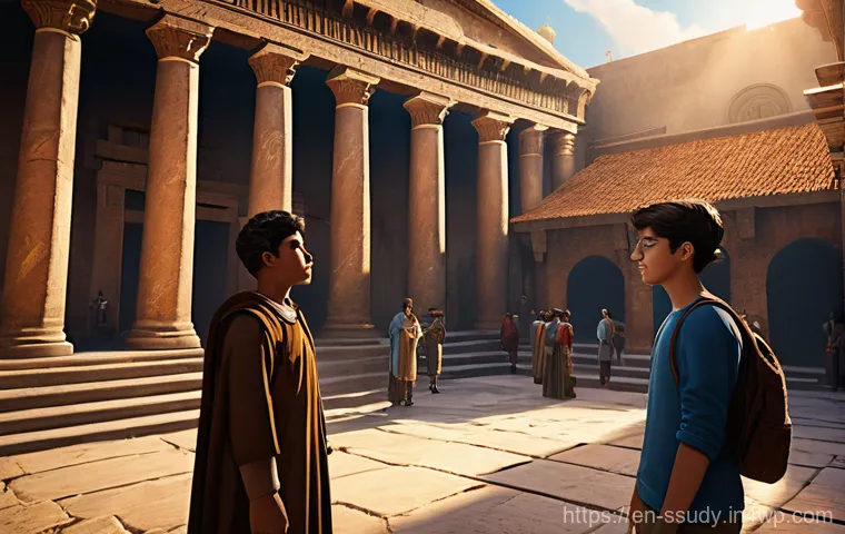 몰입형 학습 환경에서의 협업 도구 - **Immersive Ancient World Exploration:** A diverse group of young adult university students, approxi...